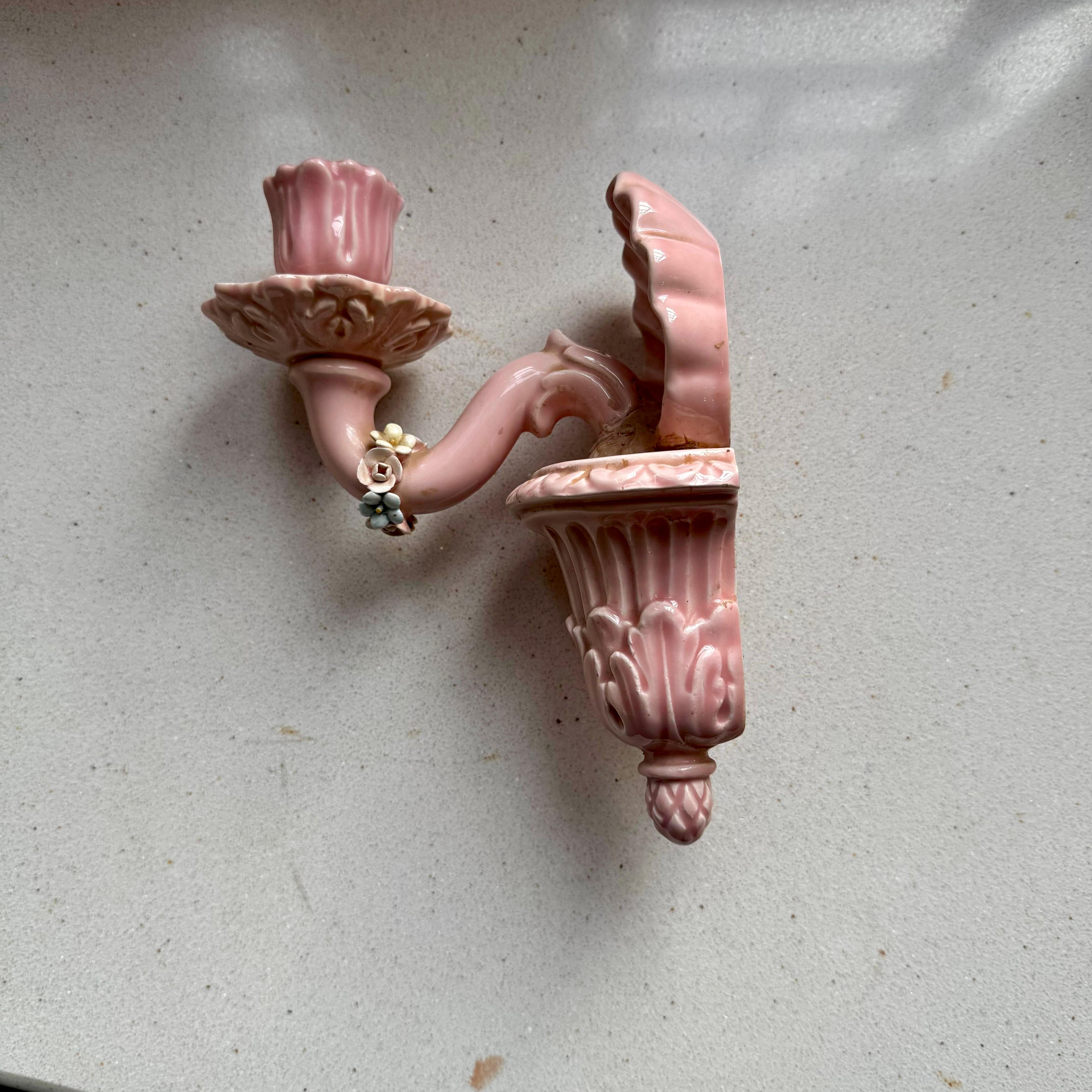 1930s Vintage Italian Porcelain Sconces - SOLD