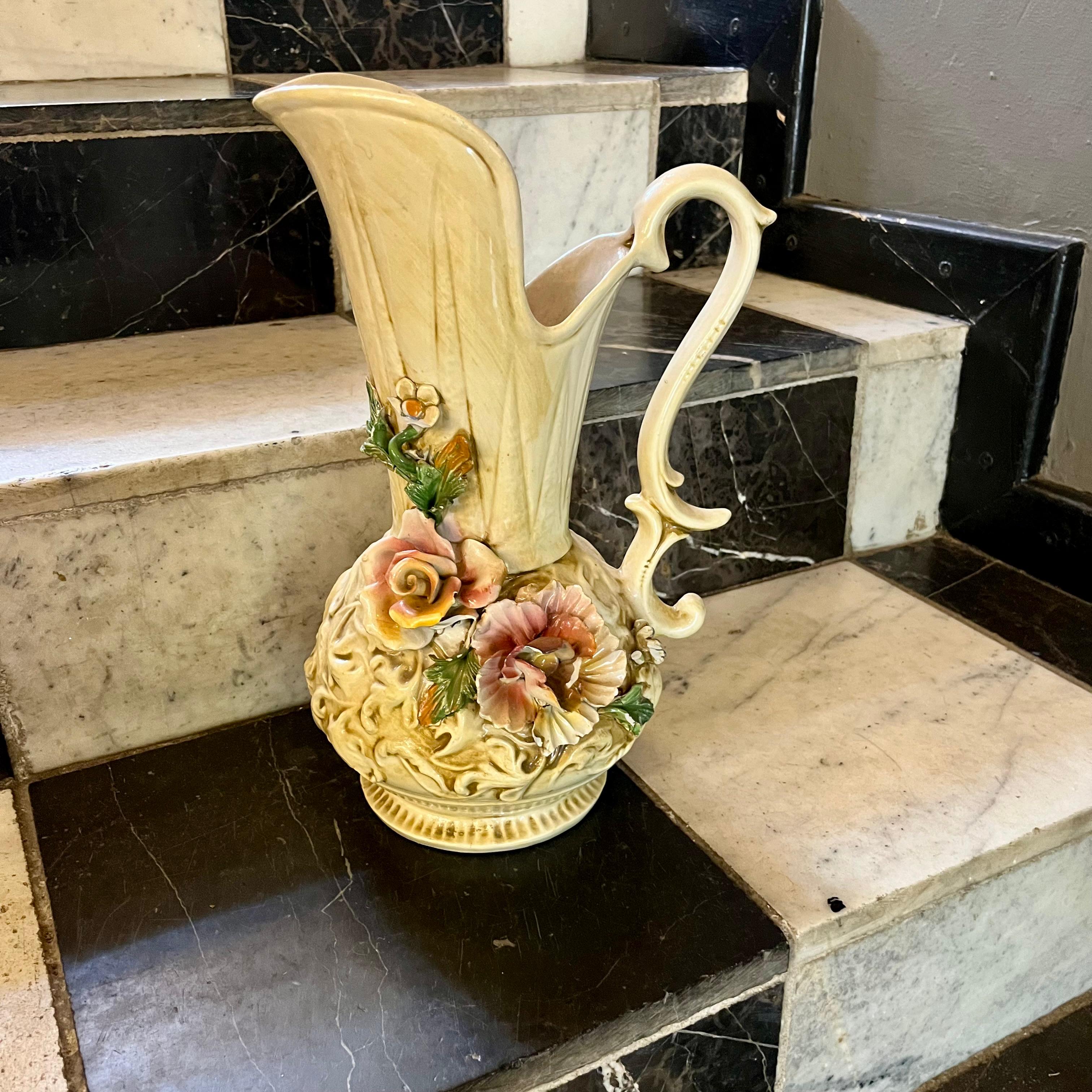 Antique Capodimonte Water Pitcher