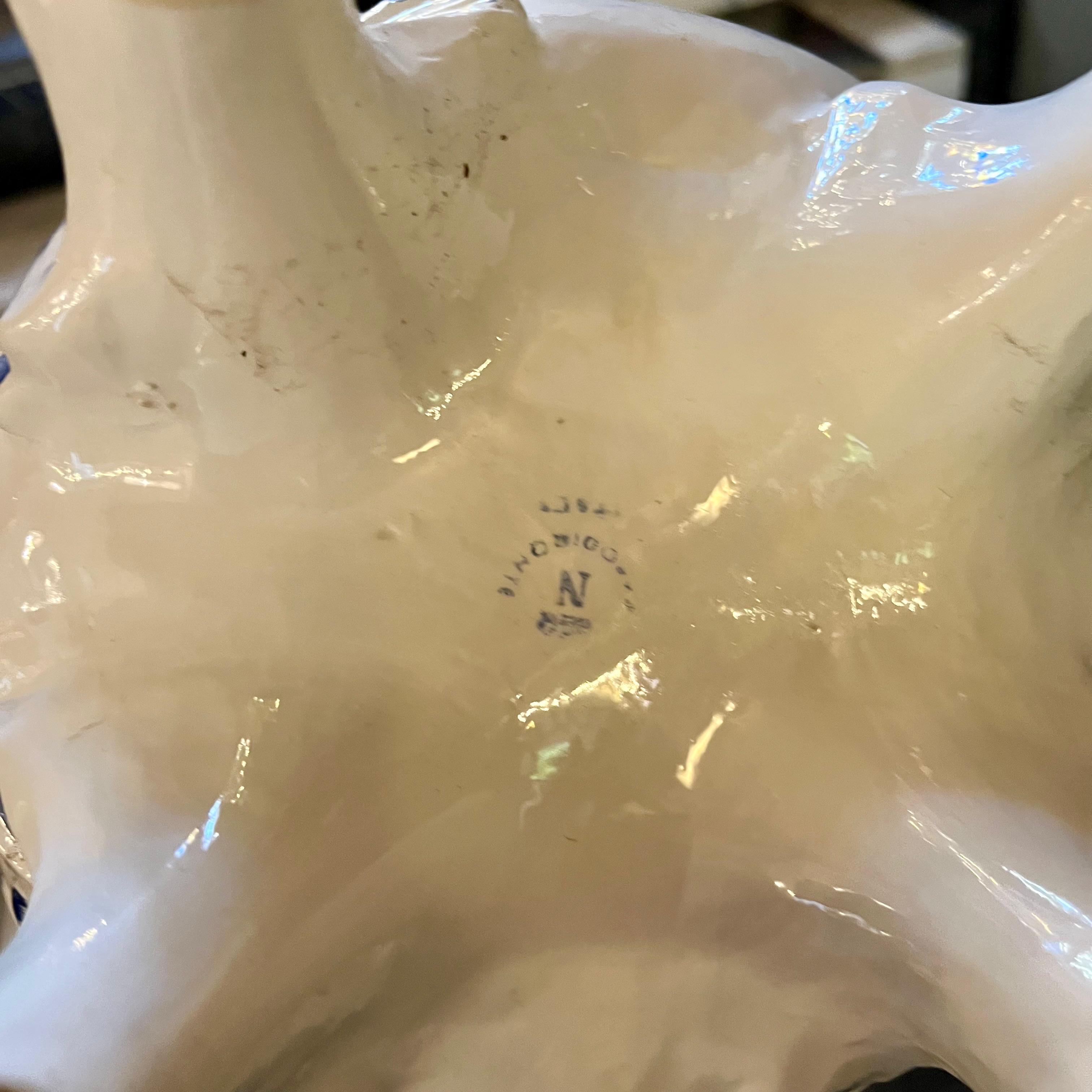 Capodimonte Porcelain Vase with Applied Florals, Italy, 20th Century