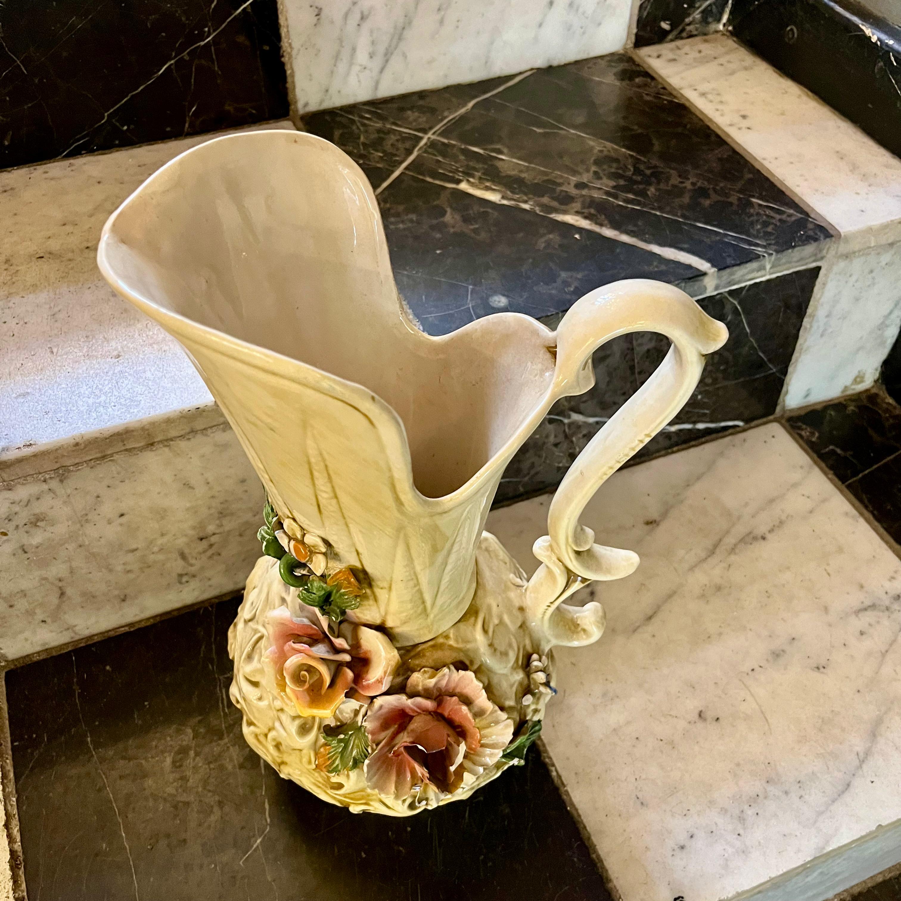 Antique Capodimonte Water Pitcher