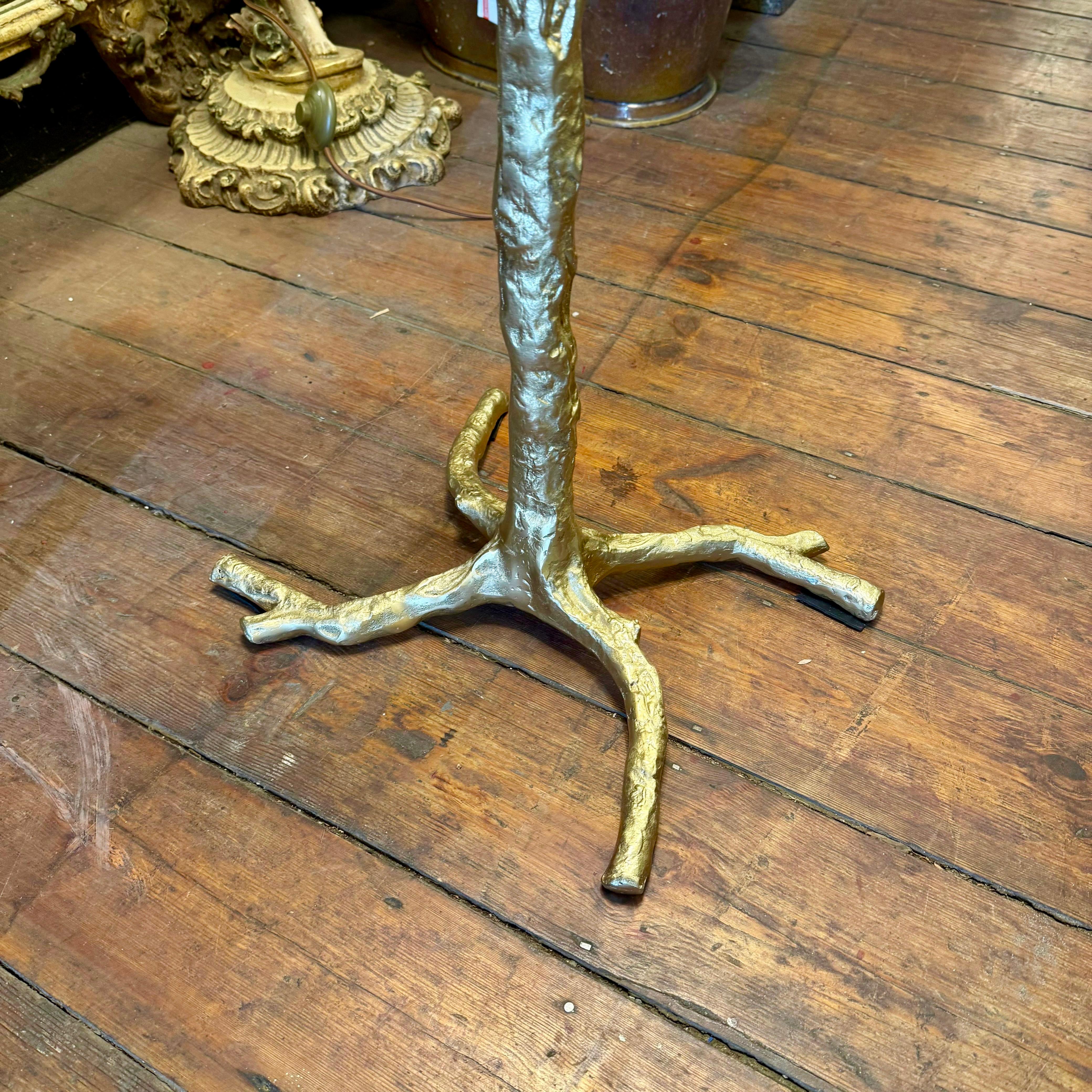 Solid Brass Ostrich Feather Floor Lamp, Contemporary