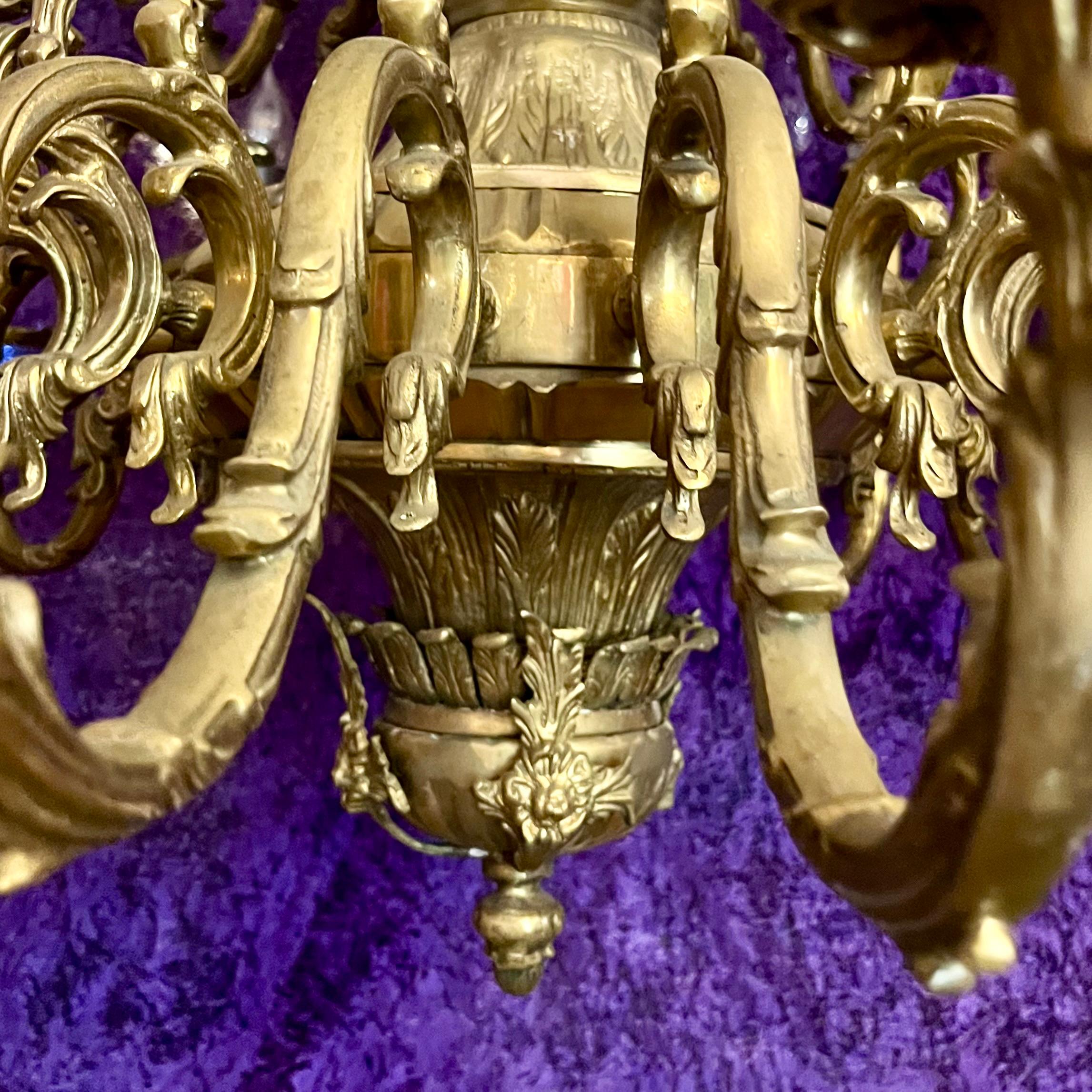 Monumental 24-Light Brass Chandelier, Early 20th Century - SOLD