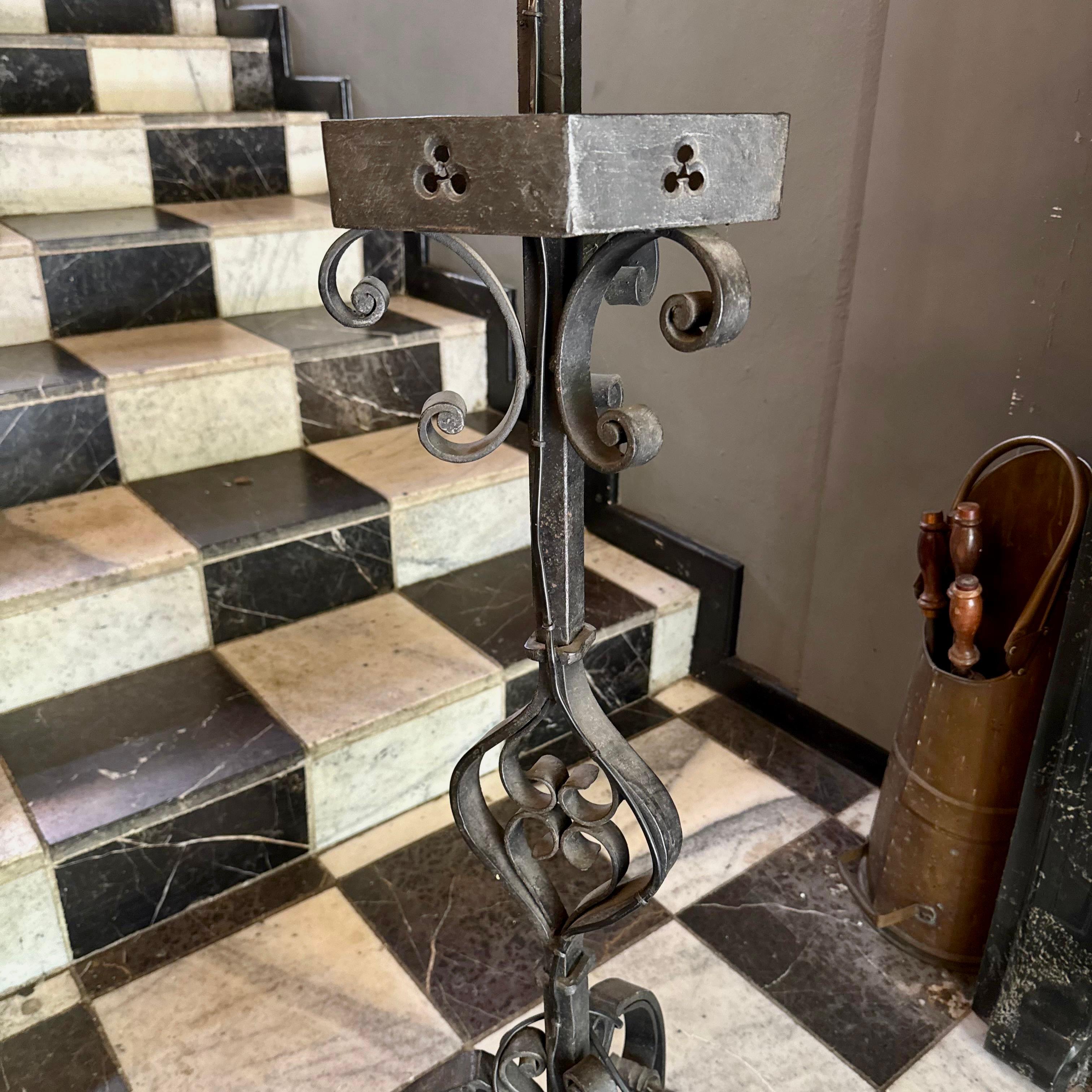 Antique Wrought Iron Standing Lamp