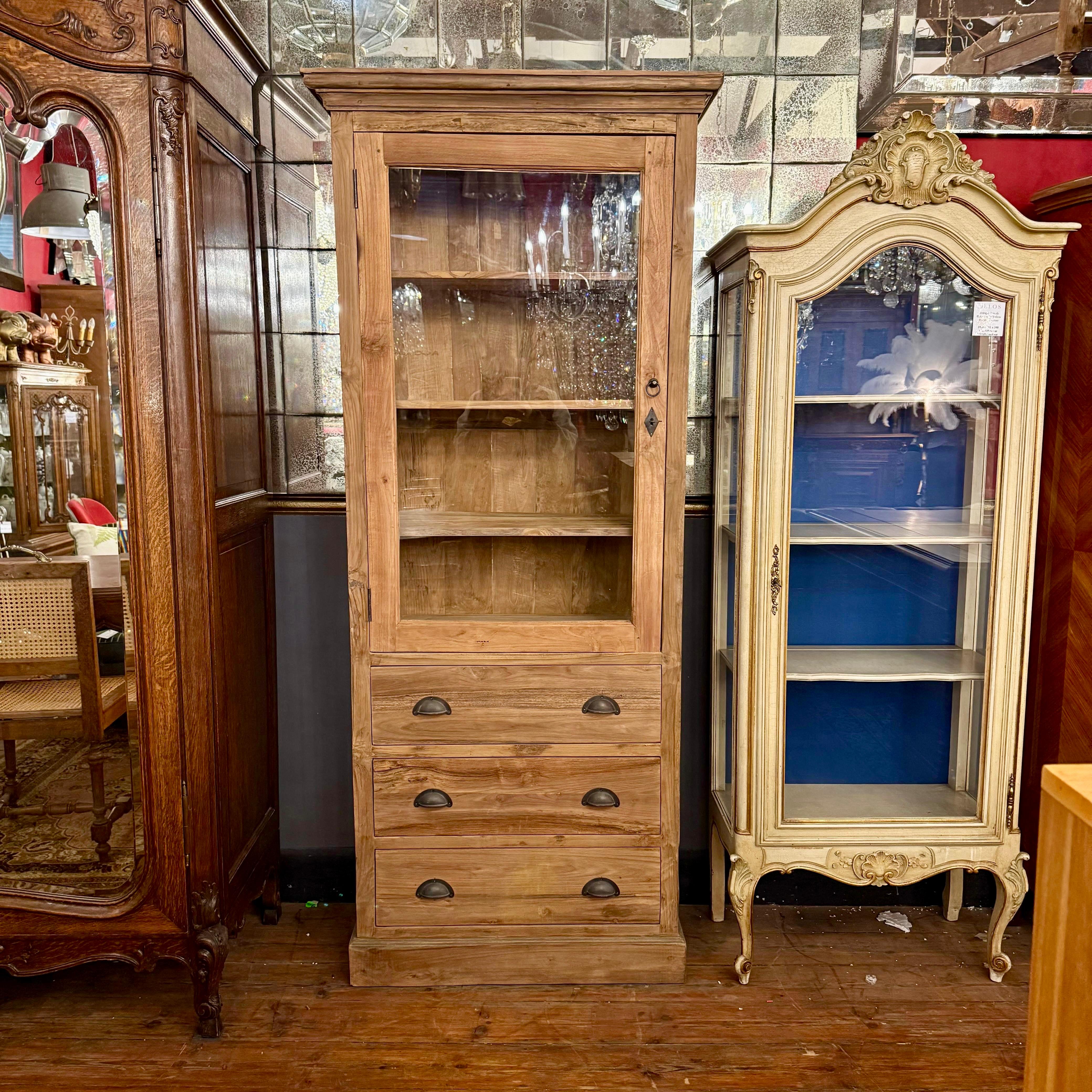 Stunning Reclaimed Teak Display Cabinet - SOLD