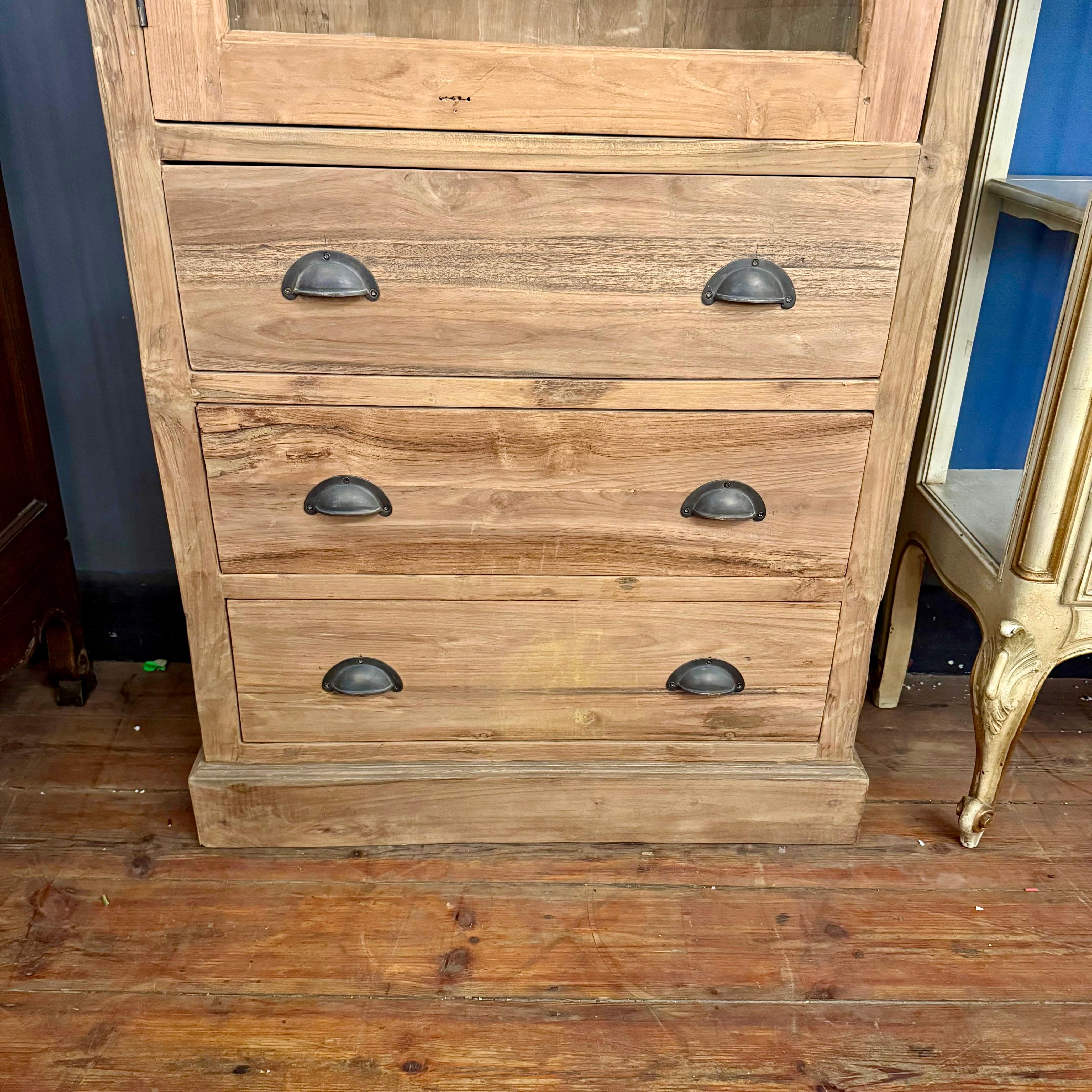 Stunning Reclaimed Teak Display Cabinet - SOLD