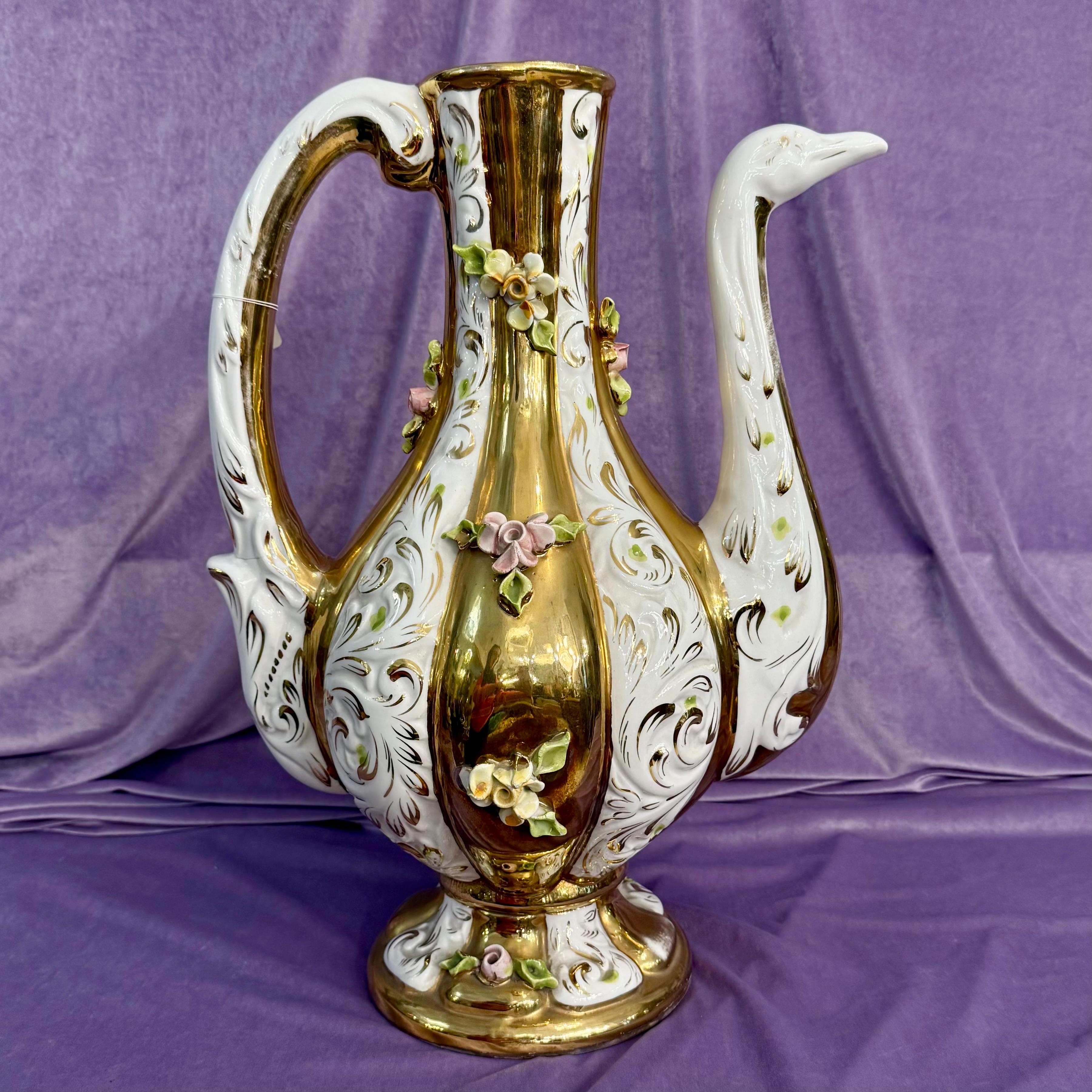 Vintage Italian Painted Ceramic Urn