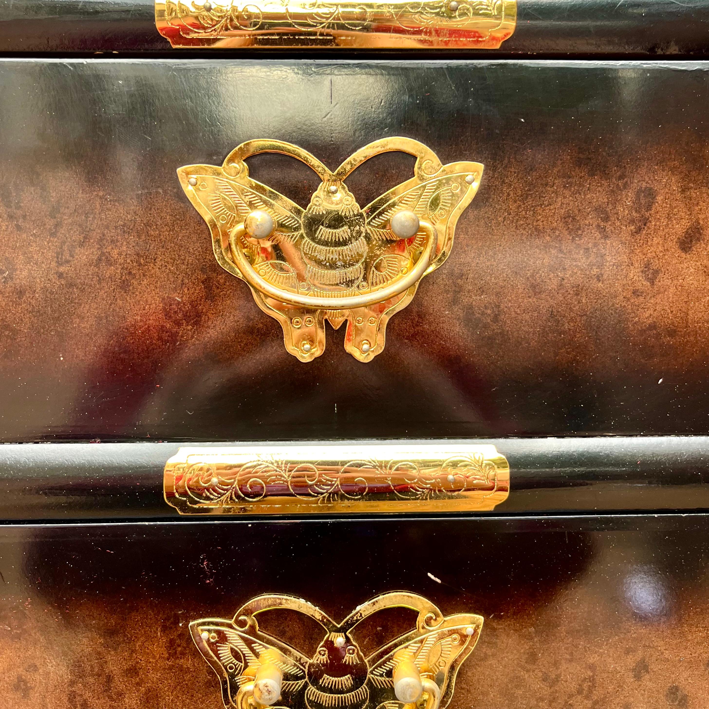 Vintage Korean Tansu Chest with Brass Mounts