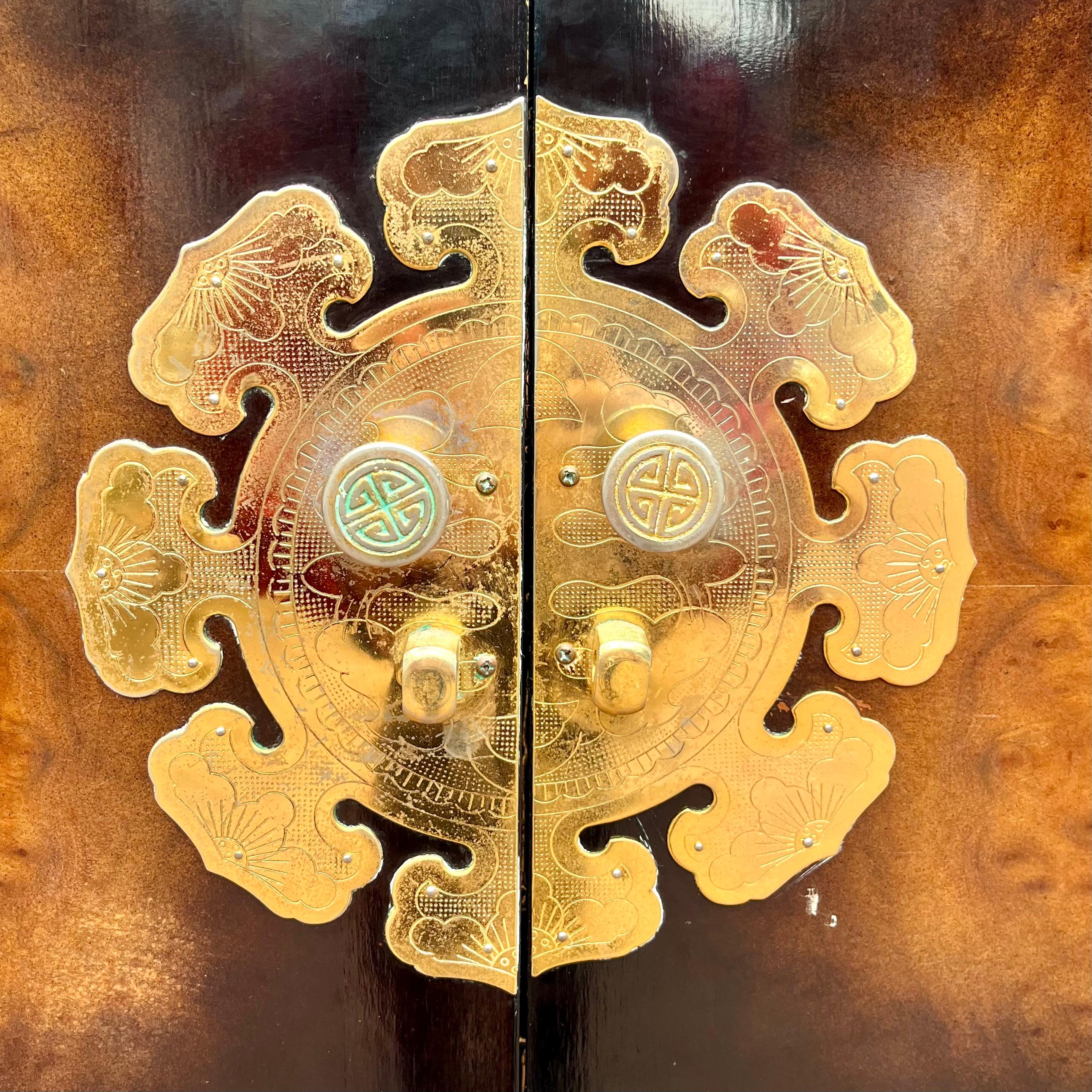 Vintage Korean Tansu Chest with Brass Mounts