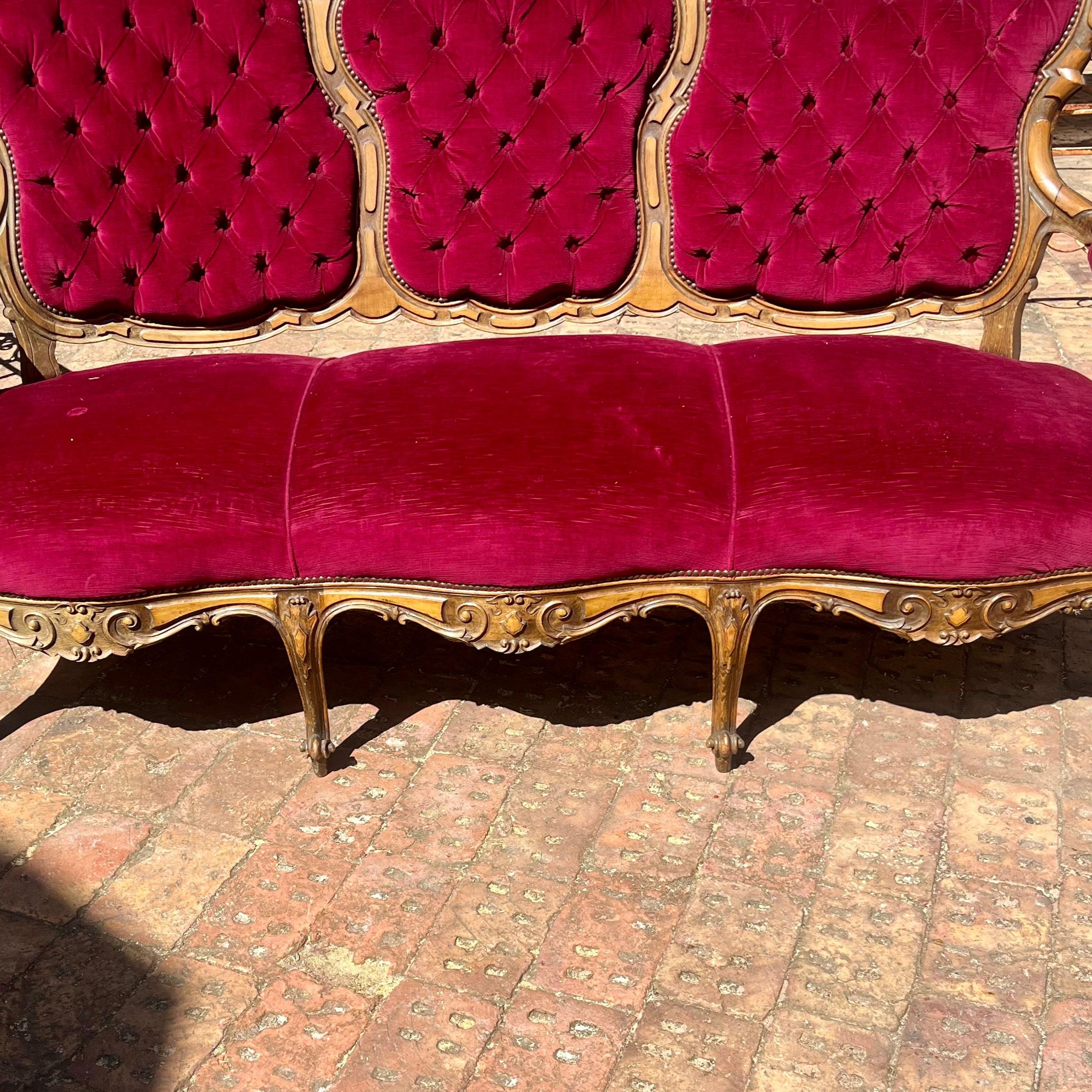 Antique Oak French Salon set