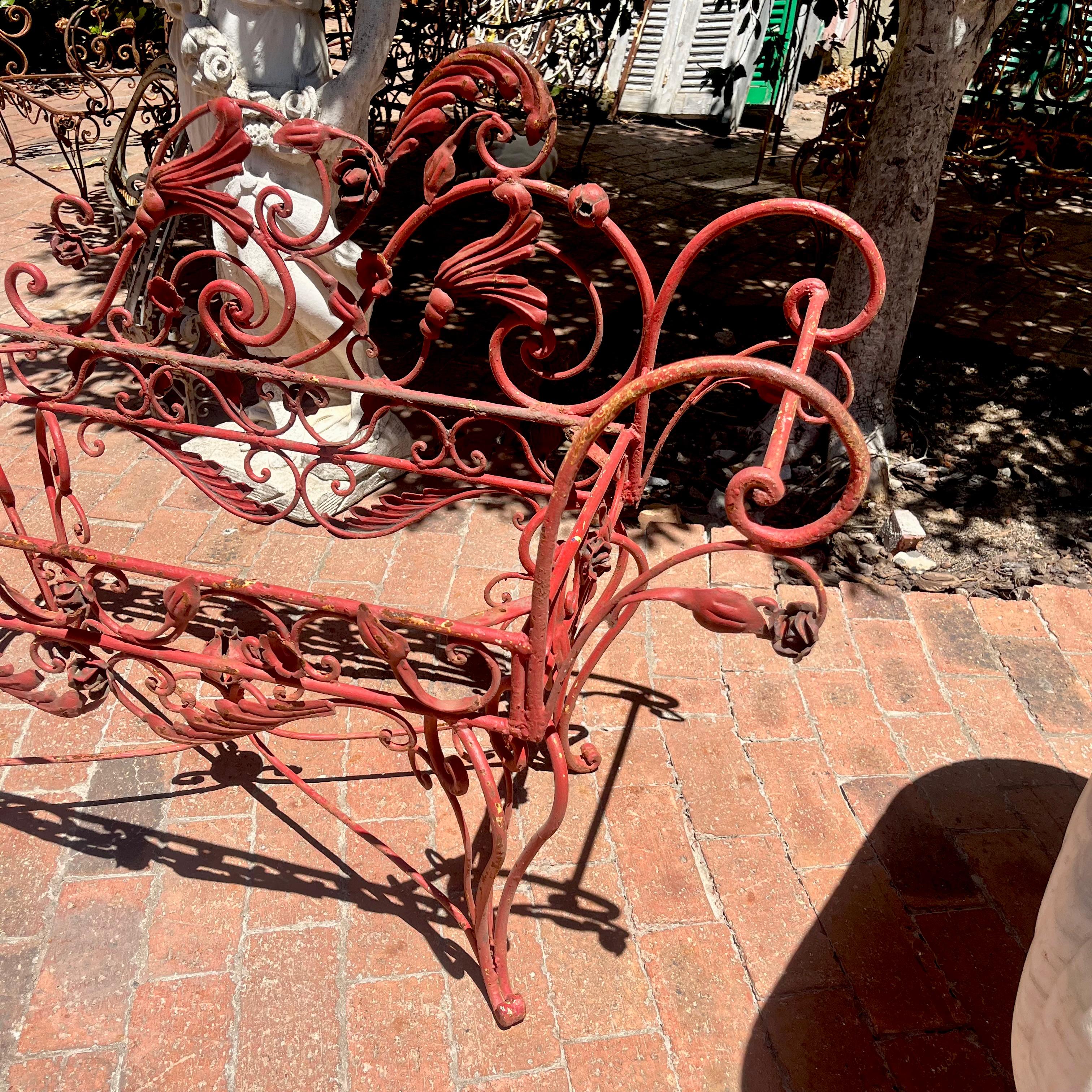 Beautiful Scrollwork Wrought Iron Settee