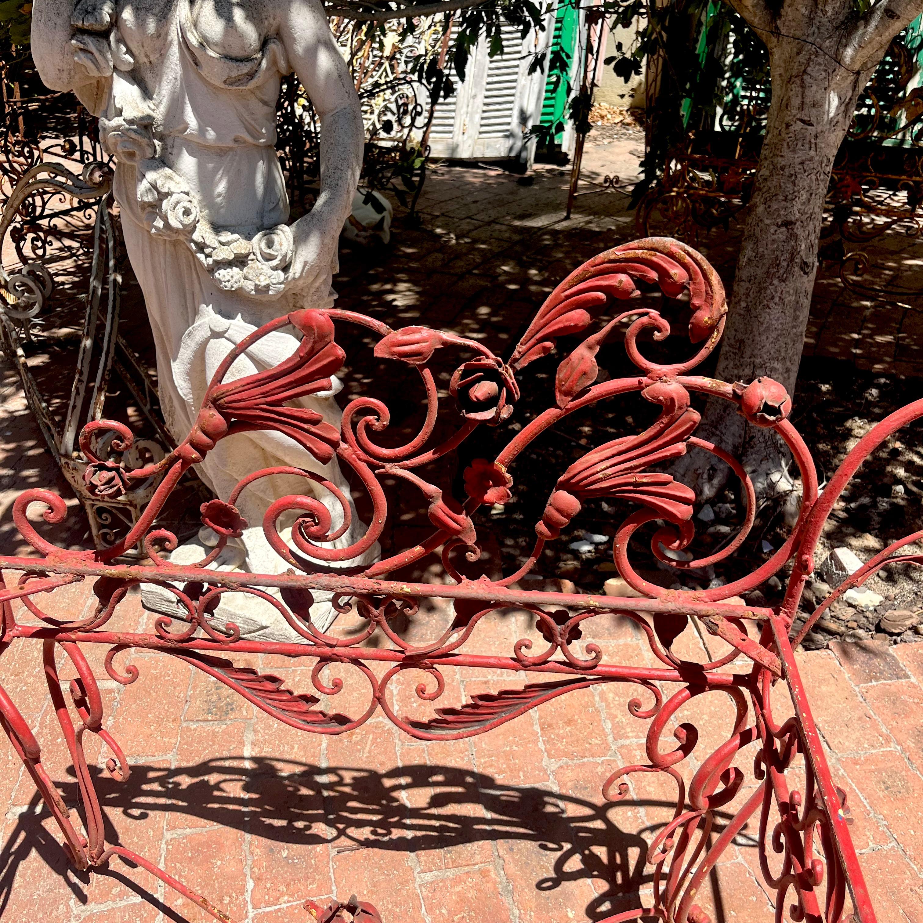 Beautiful Scrollwork Wrought Iron Settee