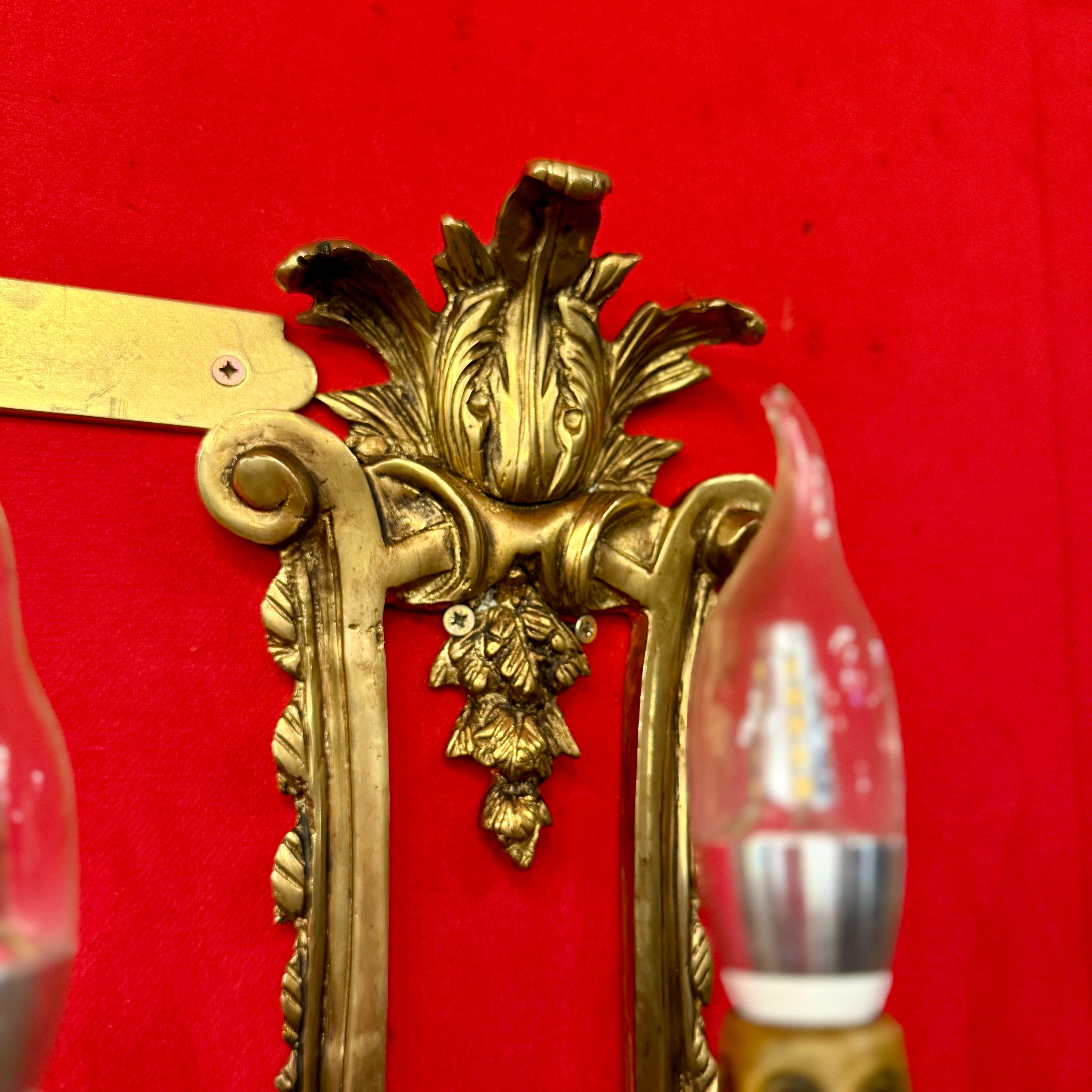 Stunning Empire Style Brass Wall Sconces