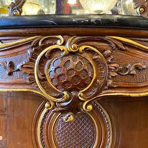 Opulent Italian Mirror & Console Set with Black Marble