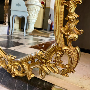 Elegant Antique Gilt Brass Console and Mirror