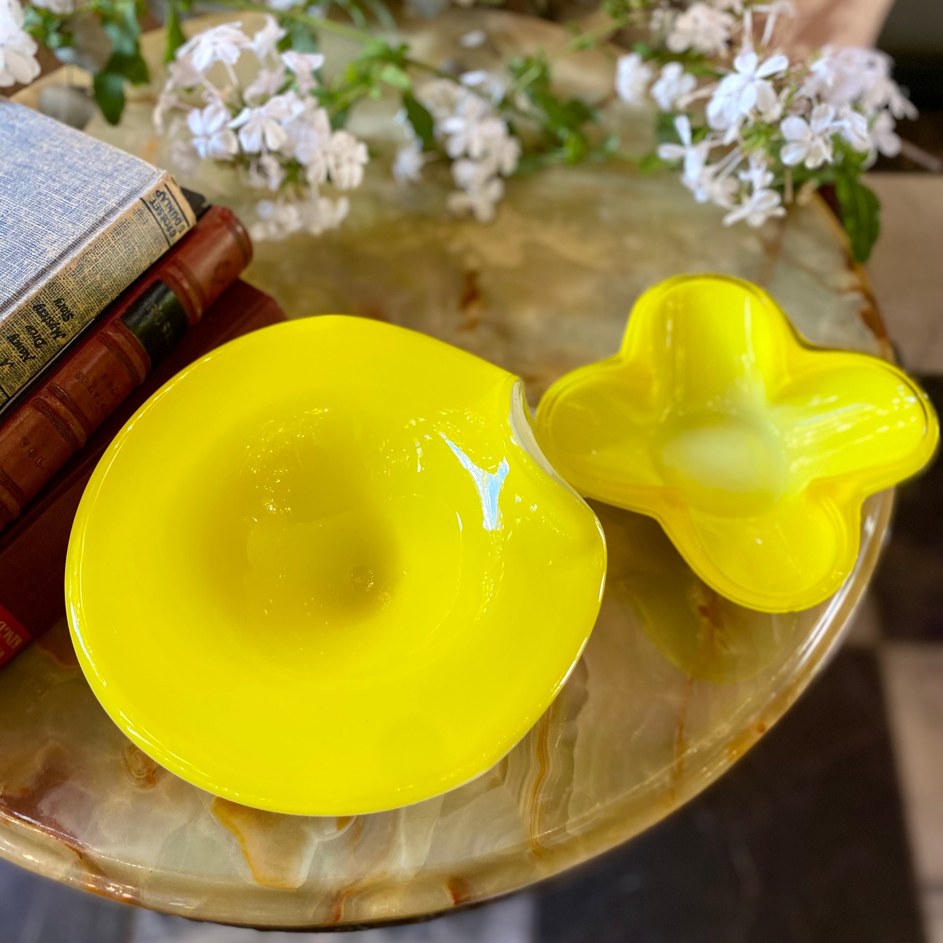 Set of Bright Yellow Murano Bowls
