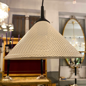 Vintage Pendant Light with Perforated Metal