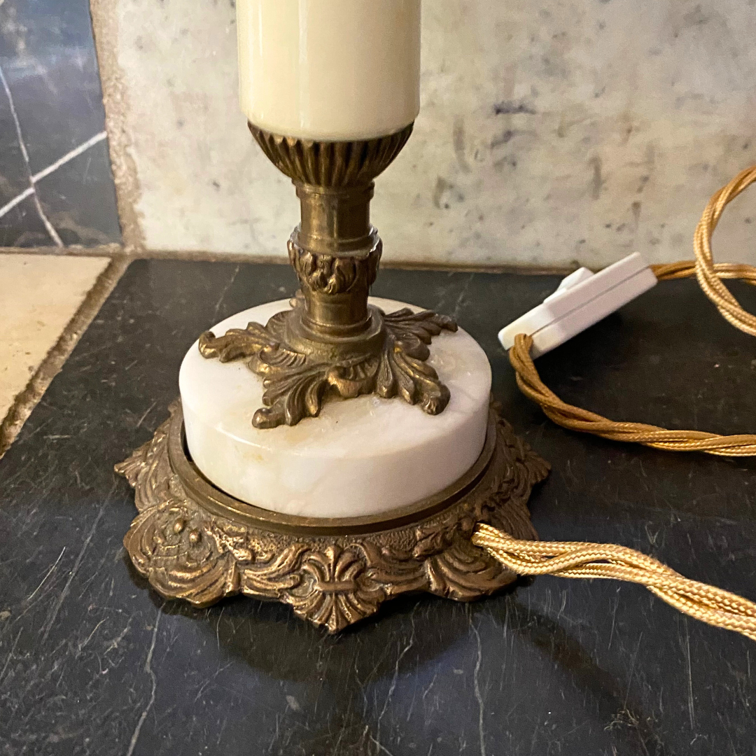Antique marble and 2024 brass table lamps