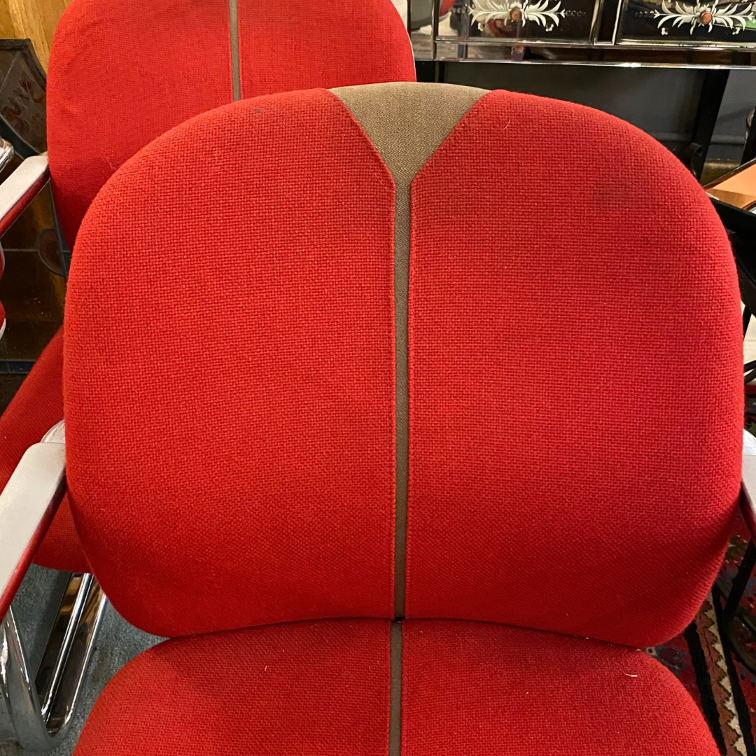 Set of four Red Modernist Chairs
