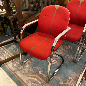 Set of four Red Modernist Chairs
