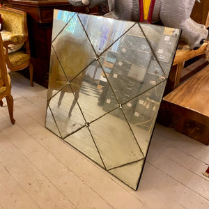 Contemporary Square Mirror with Rosettes