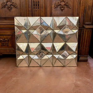 Contemporary Mirror with Faceted Glass