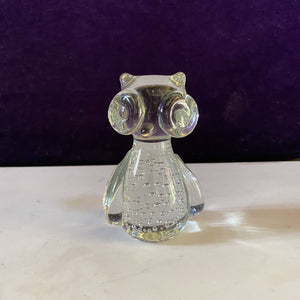 Vintage Murano Clear Glass Owl