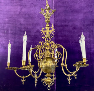 A Very Unusual and Rare Antique Flemish Chandelier