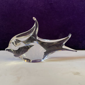 Vintage Clear Glass Murano Fish