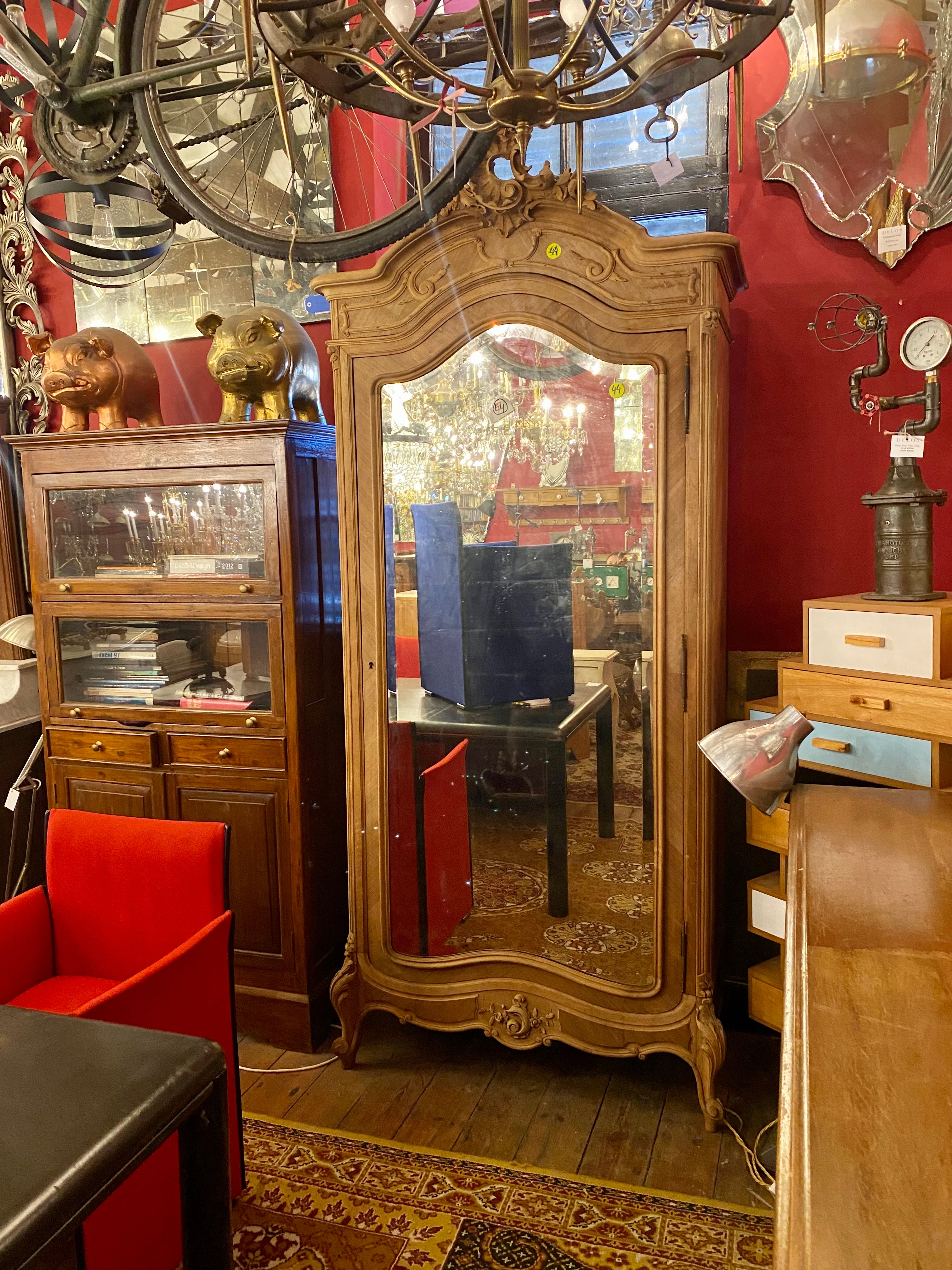 Antique Art Nouveau Walnut Armoire - SOLD