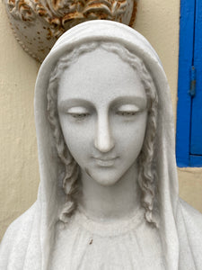 White Marble Mother Mary Statue