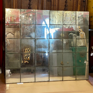 Large Aged Panelled Mirror