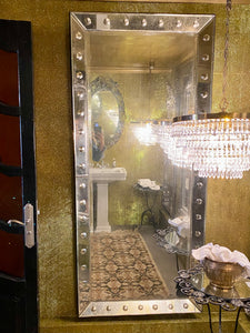 Aged Mirror with Bevelled Bubble Frame