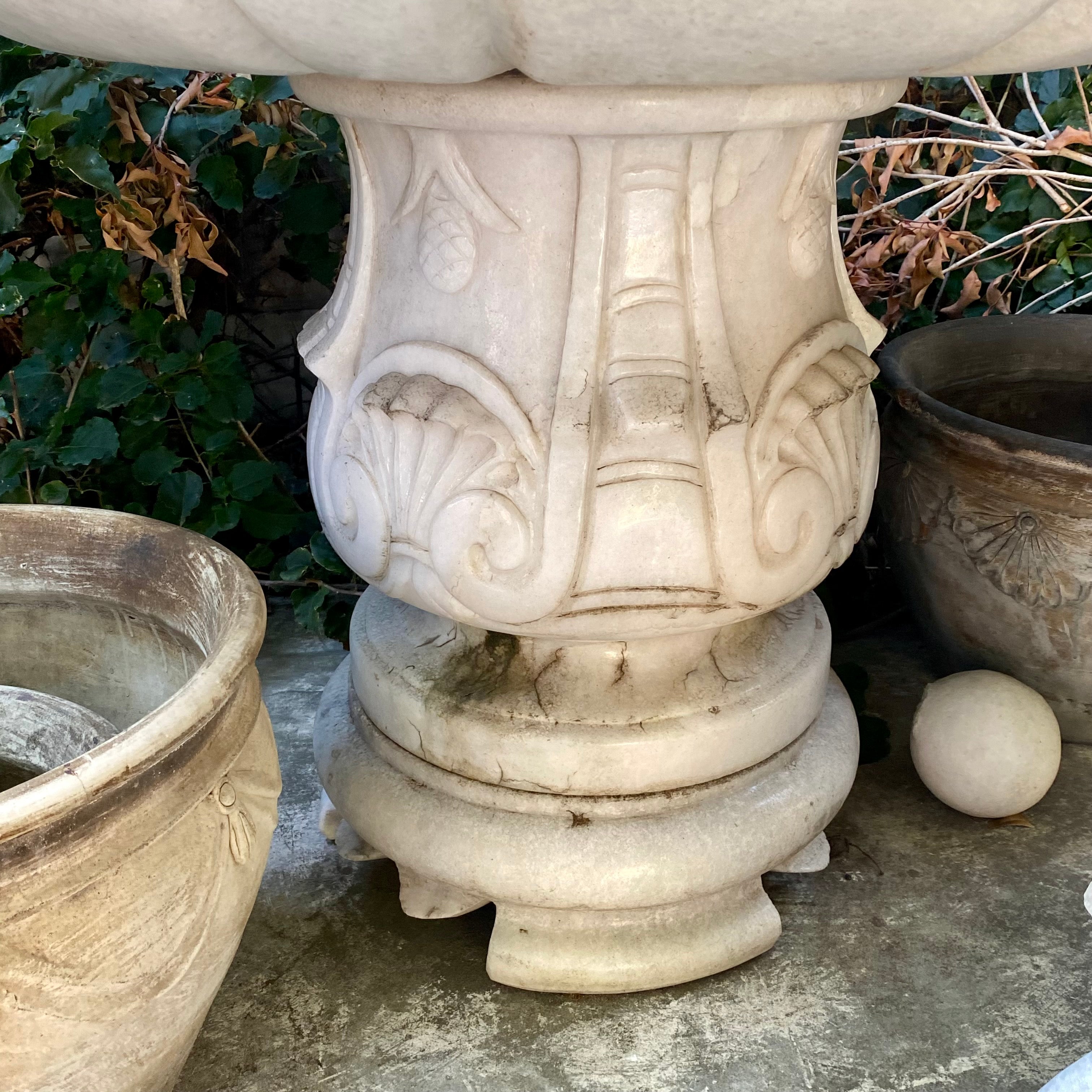 Three Tier White Marble Fountain - SOLD