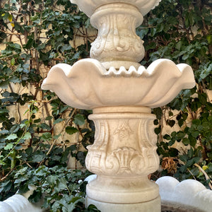 Three Tier White Marble Fountain - SOLD