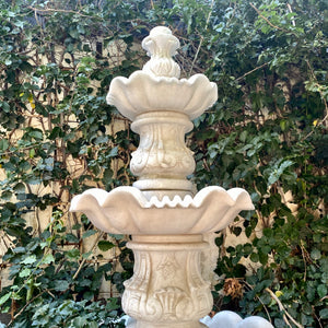 Three Tier White Marble Fountain - SOLD