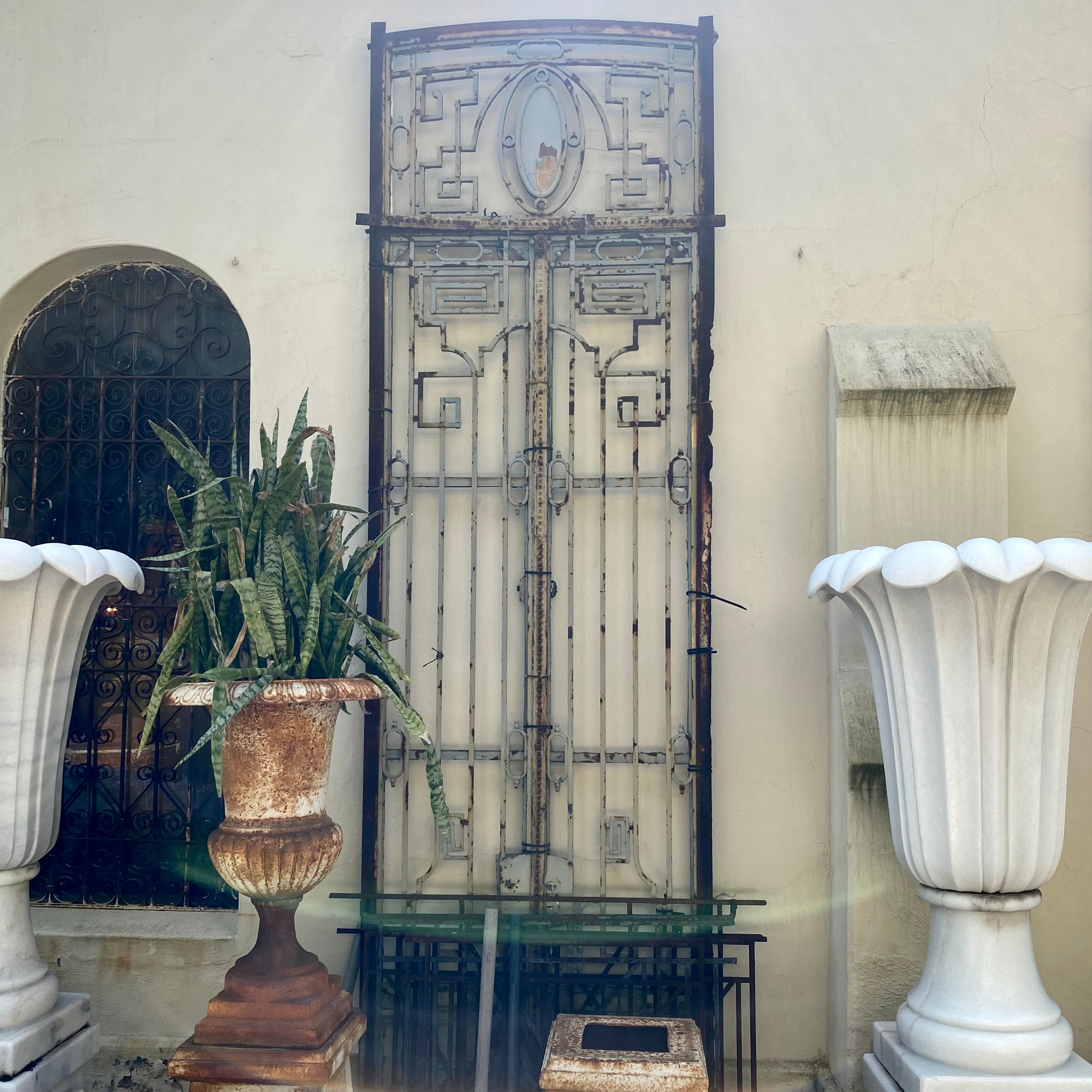 Antique Art Nouveau Forged Steel Gates