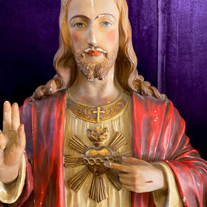 Antique Sacred Heart Jesus Bust