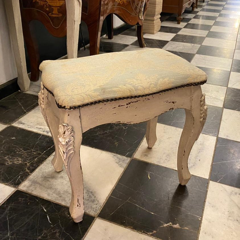 French Style Distressed Stool