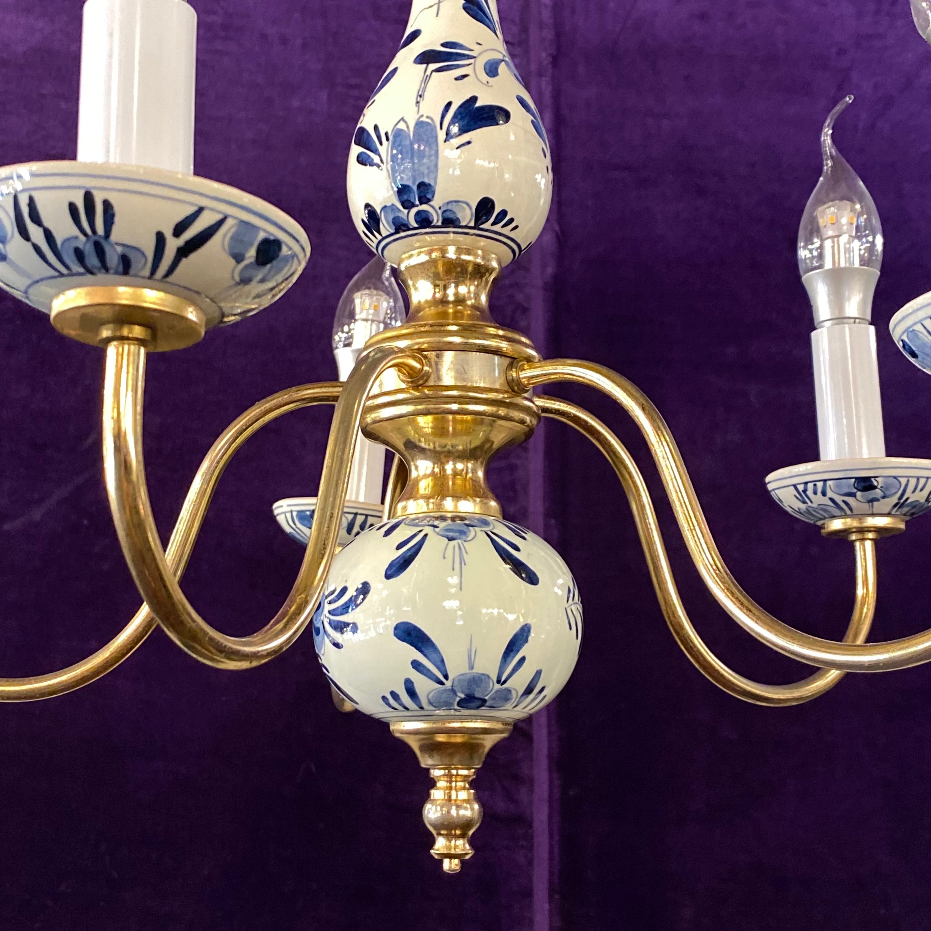 Beautiful Hand Painted Delft Chandelier