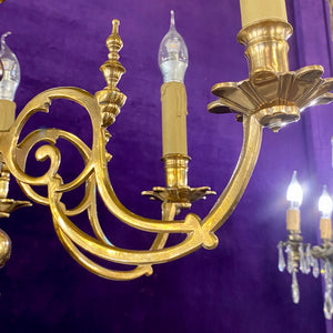 Polished Brass French Chandelier