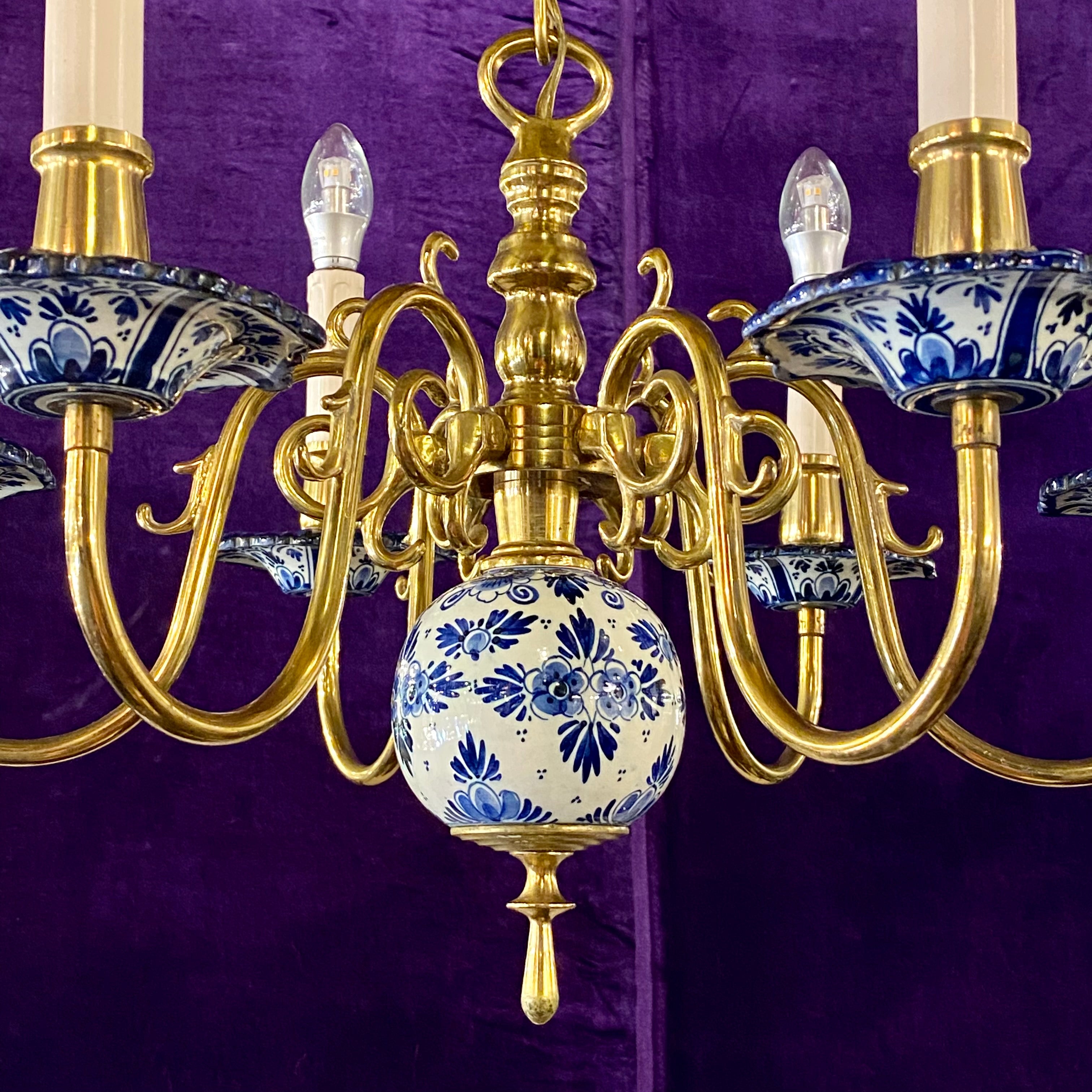 Hand Painted Delft Chandelier
