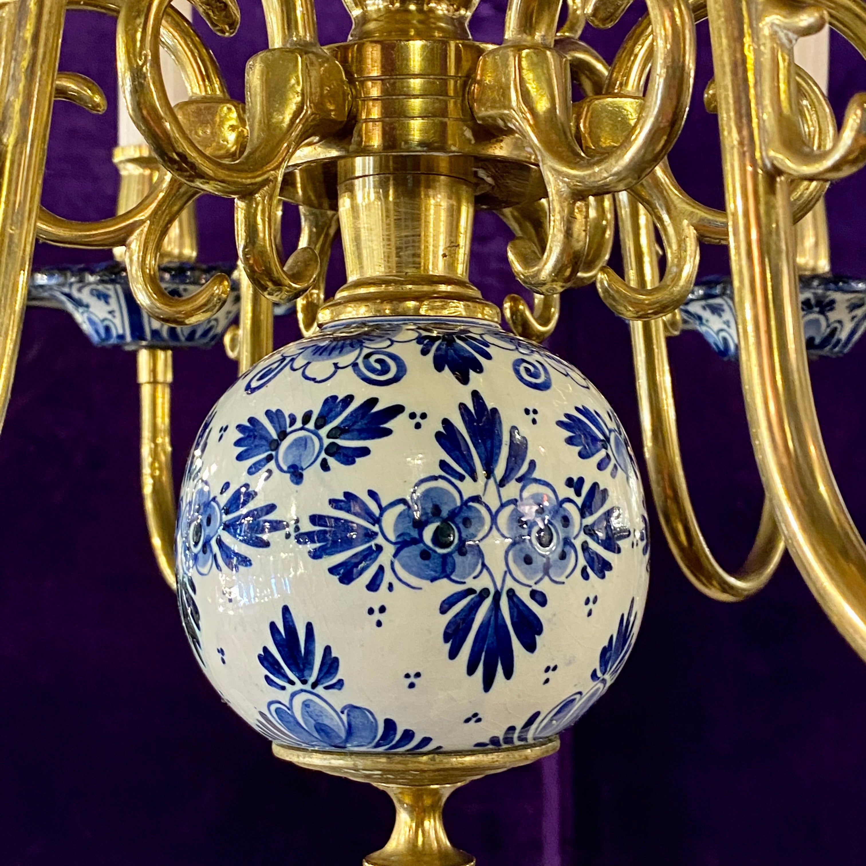 Hand Painted Delft Chandelier