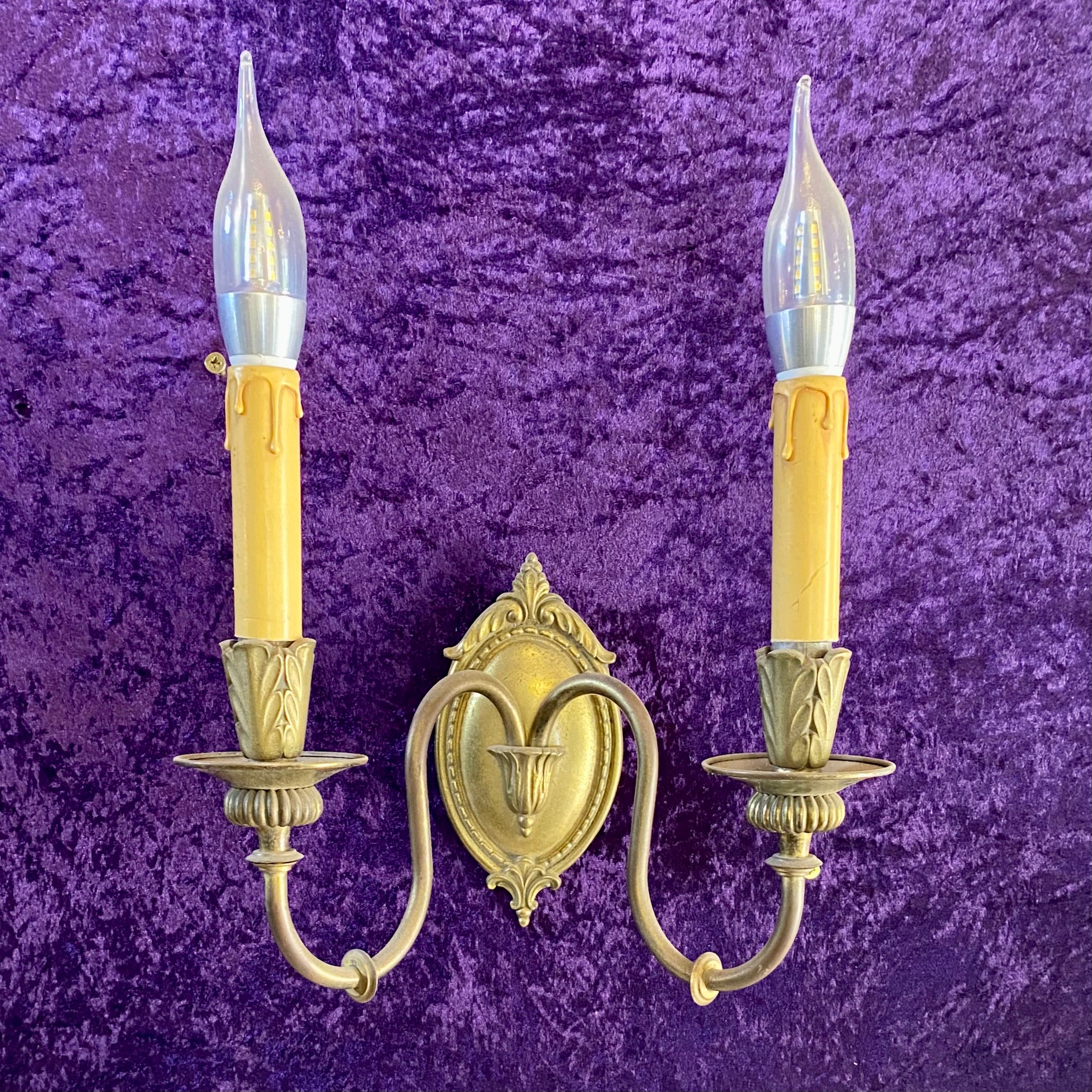 Crystal and Brass Two armed Sconce - SOLD