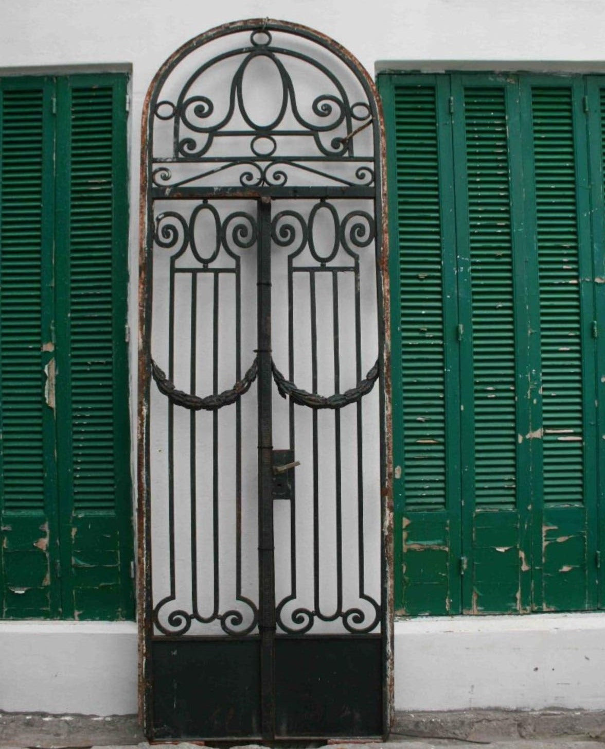 Antique Arched Forged Steel Gate