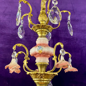 Gorgeous Dusty Pink & Blue Capodimonte Chandelier
