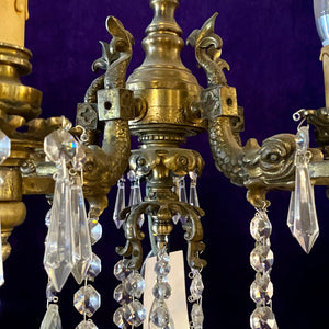 Antique French Chandelier with Fish Details