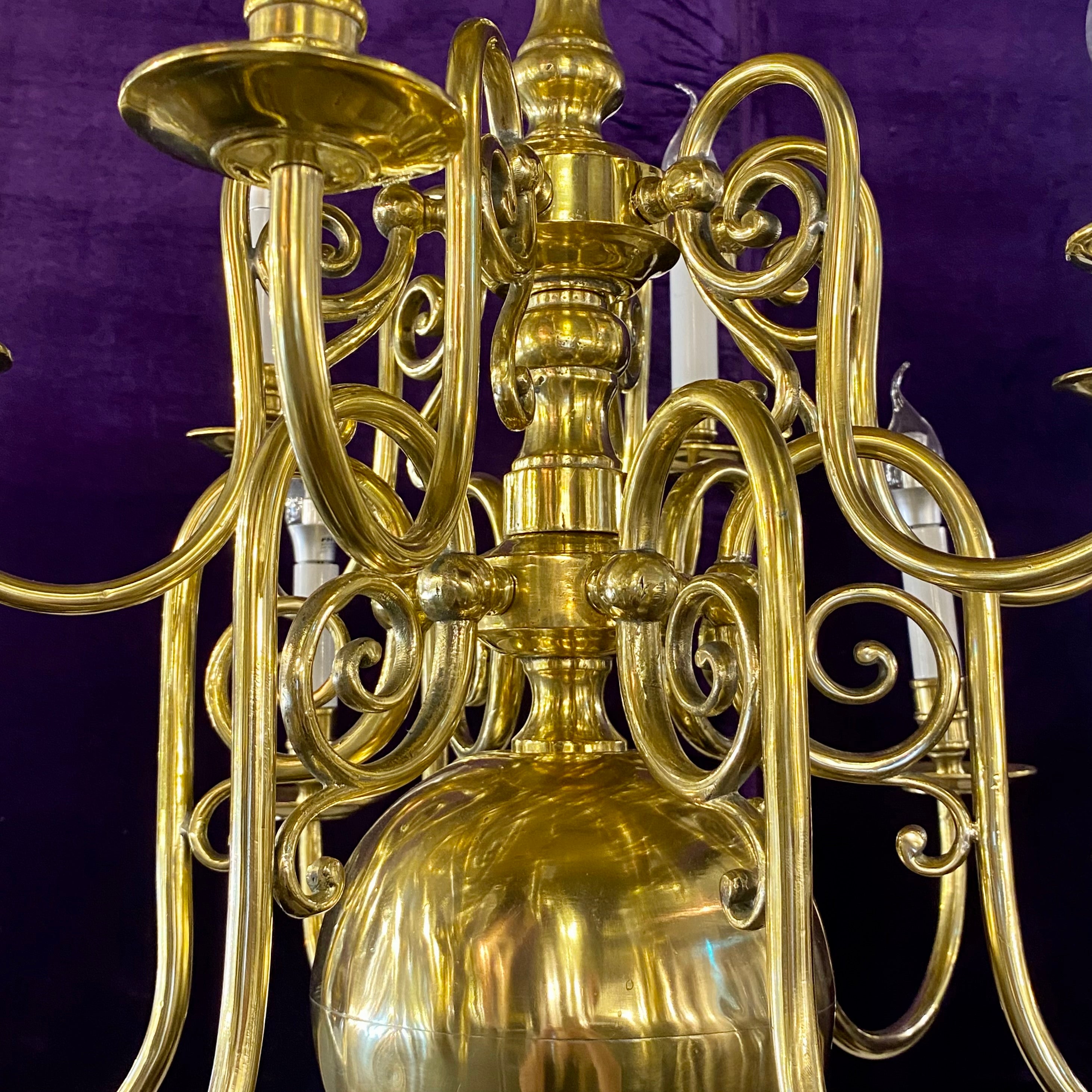 Classic Brass Double Tier Flemish Chandelier