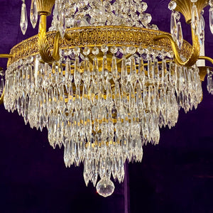 Antique Gilt Metal Neoclassical Chandelier - SOLD