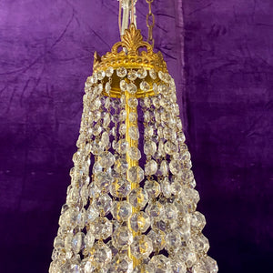 Antique Gilt Metal Neoclassical Chandelier - SOLD