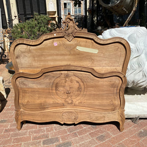 Antique Bed with Delicate Carve Detail - Double